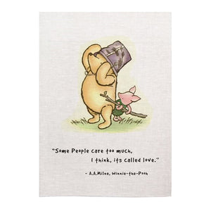 Linen Tea Towel - Pooh - Care too much...
