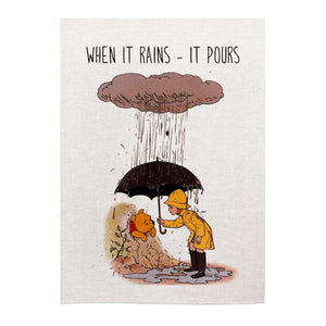 Tea towel - Pooh - When It Rains